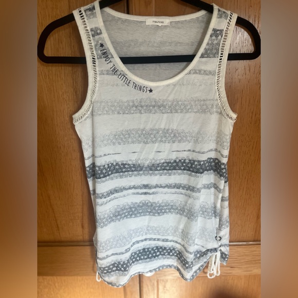 Maurices White and Gray Striped Tank Top - Picture 1 of 4
